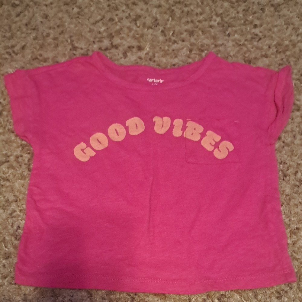 5 For 25$ Carter's 'Good Vibes' Tee Girls Size 6 Pink